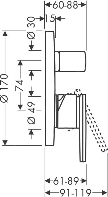 Axor Citterio - Grifo Empotrado De Bañera, Cromo 39455000 4 Axor Citterio - Grifo Empotrado De Bañera, Cromo 39455000 - Imagen 2