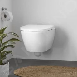 Duravit D-Neo - Inodoro Suspendido Con Asiento, Rimless, Blanco 45770900A1 -Baño Suministros Tienda 8c55bb5fed1a58b3fead807a