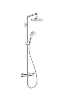 Hansgrohe Croma Select E - Conjunto De Ducha Showerpipe 180 Con Termostato, 2 Chorros, Blanco/cromo 27256400