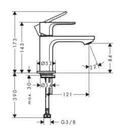 Hansgrohe Rebris S - Grifo De Lavabo Para Agua Fría, Negro Mate 72503670 -Baño Suministros Tienda 9a53099b33895b621f83be3b