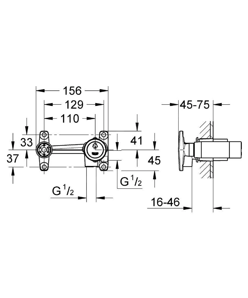 Grohe Cuerpos De Montaje - Cuerpo De Montaje Empotrado Para Grifo De Dos Orificios 32635000 4 Grohe Cuerpos De Montaje - Cuerpo De Montaje Empotrado Para Grifo De Dos Orificios 32635000 - Imagen 2