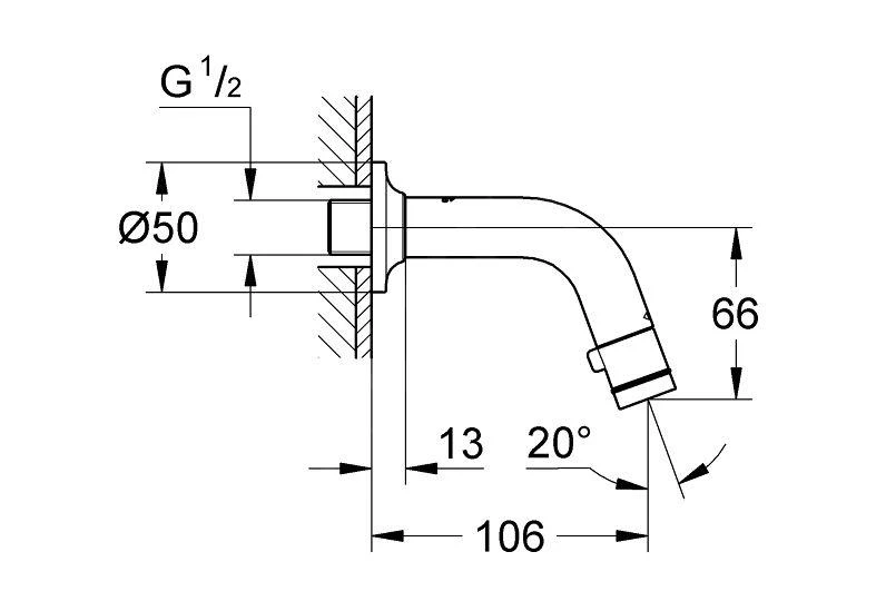 Grohe Universal - Grifo Mural Universal, Cromo 20205000 4 Grohe Universal - Grifo Mural Universal, Cromo 20205000 - Imagen 2