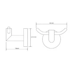 Sapho X-Round - Gancho Doble, Cromo XR200 -Baño Suministros Tienda 9c92c4ff2adc637ed23cca11