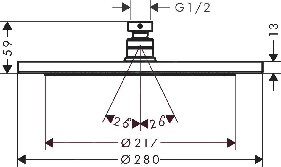 Hansgrohe Croma - Rociador De Ducha 280, Cromo Negro Cepillado 26220340 4 Hansgrohe Croma - Rociador De Ducha 280, Cromo Negro Cepillado 26220340 - Imagen 2