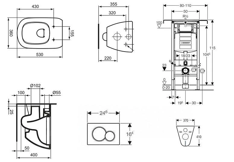 Geberit Duofix - Módulo Para Inodoro Suspendido Con Pulsador Sigma01, Cromo Brillante + Ideal Standard Tesi - WC Y Asiento 111.355.00.5 NF2 4 Geberit Duofix - Módulo Para Inodoro Suspendido Con Pulsador Sigma01, Cromo Brillante + Ideal Standard Tesi - WC Y Asiento 111.355.00.5 NF2 - Imagen 2