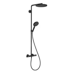 Hansgrohe Raindance Select S - Conjunto De Ducha Showerpipe Con Termostato, 1jet, Negro Mate 27633670
