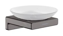 Hansgrohe AddStoris - Jabonera Con Soporte, Cristal Mate/cromo Negro Cepillado 41746340