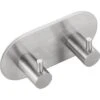 Sapho Accesorios - Gancho Doble Autoadhesivo, Redondo, Acero Inoxidable Cepillado 32202 -Baño Suministros Tienda a1672742e50701fbf276f100