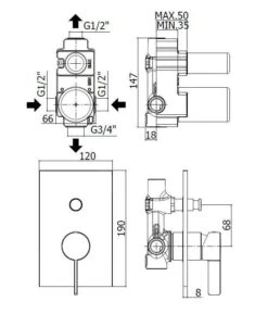 Paffoni Rock - Grifo Empotrado De Ducha Con Conmutador Y Cuerpo, Cromo RO015CR -Baño Suministros Tienda a4489ae68b28a9f00a8b0788