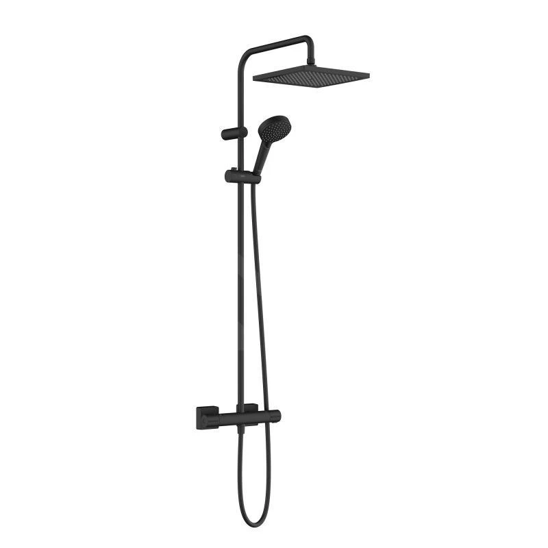 Hansgrohe Vernis Shape - Conjunto De Ducha Showerpipe 240 Con Termostato, 2 Chorros, EcoSmart, Negro Mate 26429670 3 Hansgrohe Vernis Shape - Conjunto De Ducha Showerpipe 240 Con Termostato, 2 Chorros, EcoSmart, Negro Mate 26429670