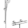 Hansgrohe Croma Select E - Conjunto De Ducha Vario Con Termostato, 3 Chorros, Barra De Ducha 650 Mm, Blanco/cromo 27081400