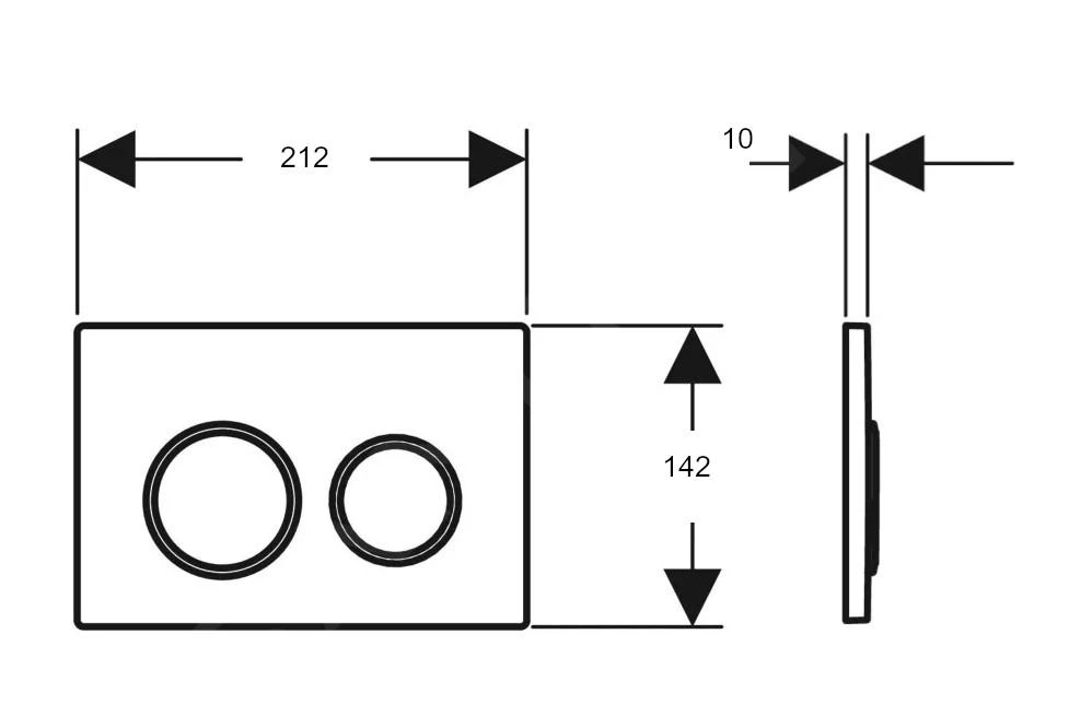 Geberit Omega20 - Control De Descarga, Negro Mate/cromo Brillante 115.085.14.1 4 Geberit Omega20 - Control De Descarga, Negro Mate/cromo Brillante 115.085.14.1 - Imagen 2