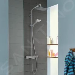 Hansgrohe Croma - Conjunto De Ducha Showerpipe Con Termostato, 1jet, EcoSmart, Cromo 27660000 -Baño Suministros Tienda b3566c87820872eb9c3f0e38
