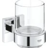 Grohe QuickFix Start Cube - Vaso Para Cepillos De Dientes, Con Soporte, Cristal/cromo 41097000