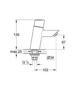 Grohe Feel - Grifo De Agua Fría Para Lavabo, Cromo 32274000 -Baño Suministros Tienda b5197ee9a93a4958cb20c183