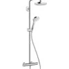 Hansgrohe Croma Select S - Conjunto De Ducha Showerpipe 180 Con Termostato, 2 Chorros, EcoSmart 9 L/min, Blanco/cromo 27254400