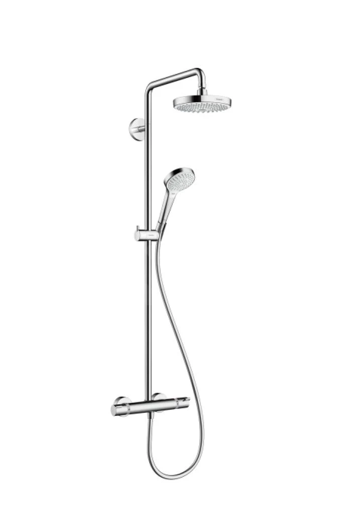 Hansgrohe Croma Select S - Conjunto De Ducha Showerpipe 180 Con Termostato, 2 Chorros, EcoSmart 9 L/min, Blanco/cromo 27254400 3 Hansgrohe Croma Select S - Conjunto De Ducha Showerpipe 180 Con Termostato, 2 Chorros, EcoSmart 9 L/min, Blanco/cromo 27254400