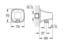 Grohe Grandera - Codo De Conexión De Pared, Warm Sunset 27970DA0 -Baño Suministros Tienda b617171f2f1b022fef1aca1a