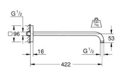 Grohe Rainshower - Brazo De Ducha 422 Mm, Cromo 26145000 -Baño Suministros Tienda b6ff61b050a5f770d5c4e00c