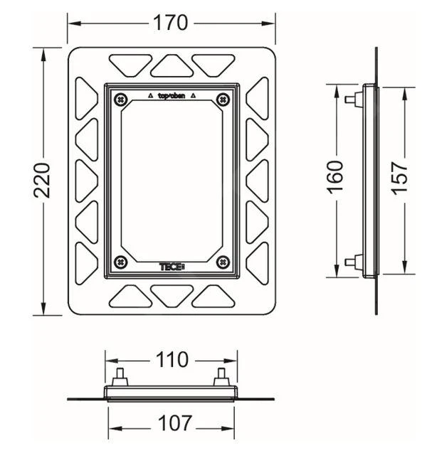 Tece TECEfilo - Marco De Montaje Para Control De Descarga De Urinarios, Blanco 9242041 4 Tece TECEfilo - Marco De Montaje Para Control De Descarga De Urinarios, Blanco 9242041 - Imagen 2