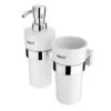 Nimco Keira - Dispensador De Jabón Y Vaso Con Soporte, Cerámica Blanca/cromo KE 2205831KN-26 -Baño Suministros Tienda b925d1ae6c313af5d67dd72d