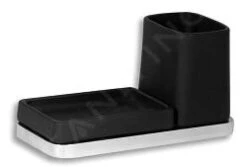 Novaservis Metalia 4 - Soporte Para Vaso Y Jabonera, Negro/cromo 6472,5