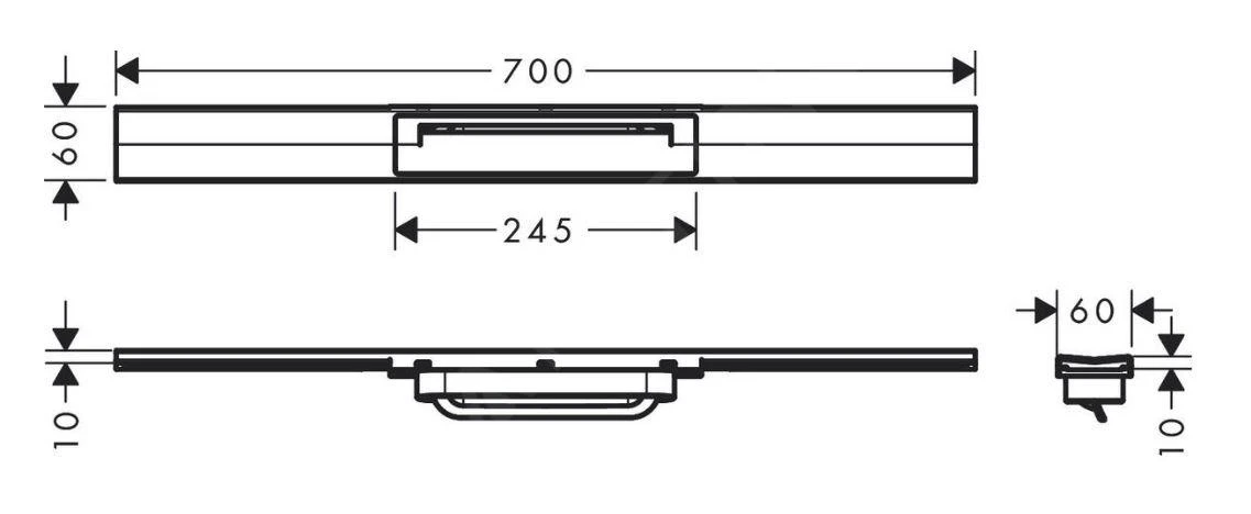 Hansgrohe RainDrain Flex - Canaleta De Ducha Lineal Con Rejilla De Acero Inoxidable 700, Independiente, Acortable, Negro Mate 56043670 4 Hansgrohe RainDrain Flex - Canaleta De Ducha Lineal Con Rejilla De Acero Inoxidable 700, Independiente, Acortable, Negro Mate 56043670 - Imagen 2