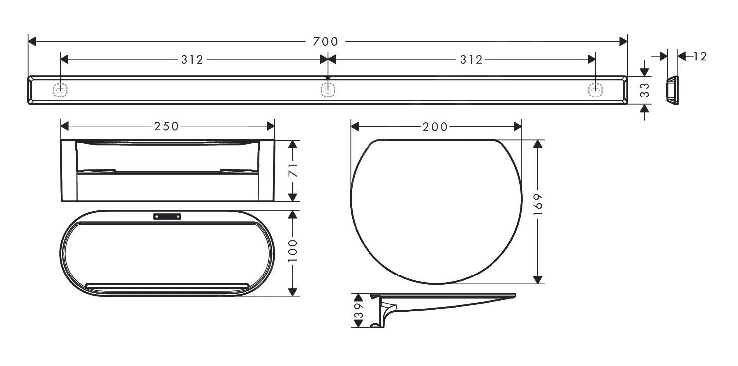 Hansgrohe WallStoris - Set De Accesorios De Baño, Negro Mate 27966670 4 Hansgrohe WallStoris - Set De Accesorios De Baño, Negro Mate 27966670 - Imagen 2