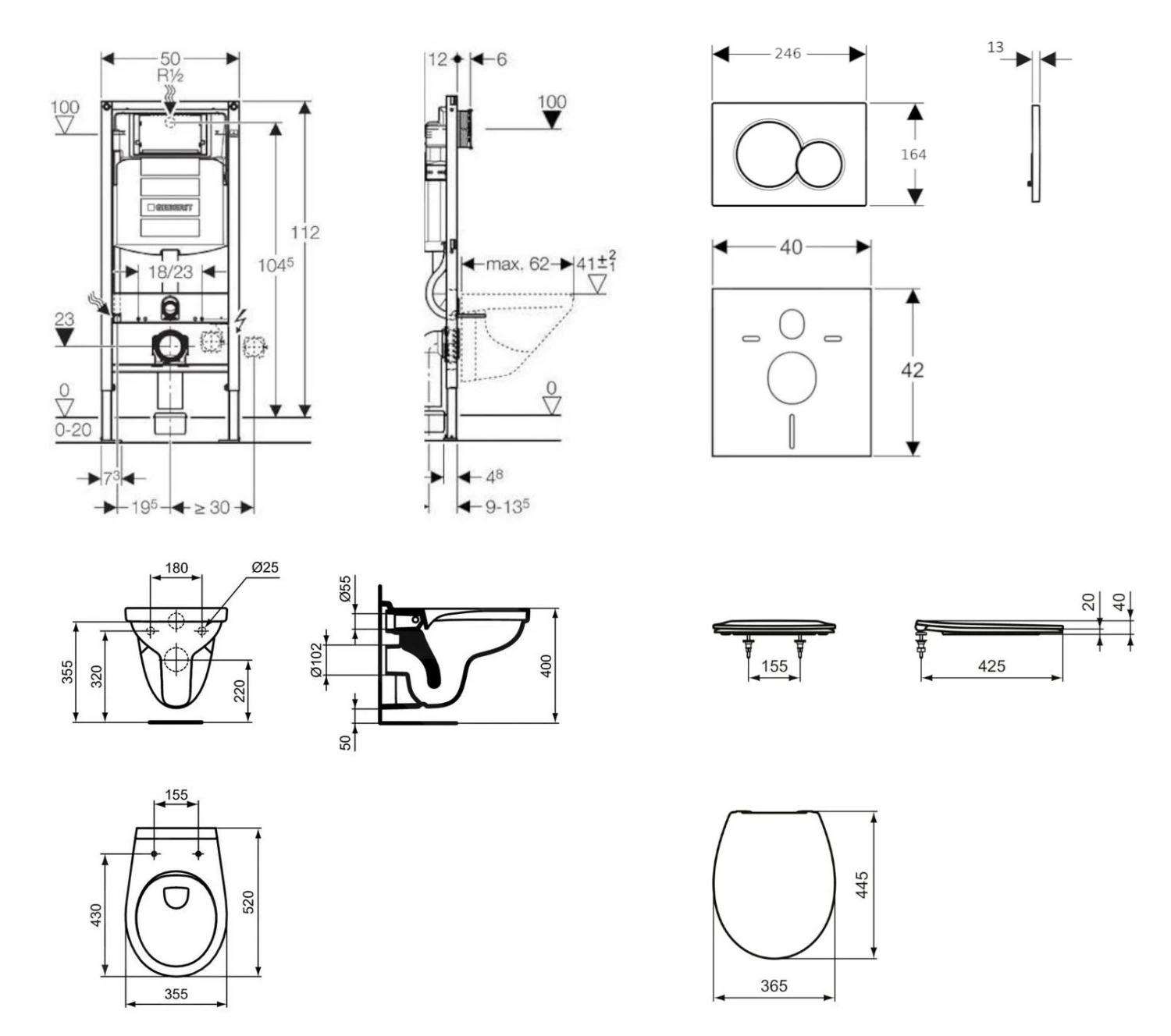 Geberit Duofix - Conjunto De Módulo De Instalación, Inodoro Alpha Con Asiento, Pulsador De Descarga Sigma01, Cromo Mate 111.300.00.5 ND3 4 Geberit Duofix - Conjunto De Módulo De Instalación, Inodoro Alpha Con Asiento, Pulsador De Descarga Sigma01, Cromo Mate 111.300.00.5 ND3 - Imagen 2