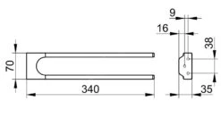 Keuco Collection Moll - Toallero Doble, Longitud 340 Mm, Cromo 12719010000 -Baño Suministros Tienda c24d112b2cbe4a3ca0fd5a9e