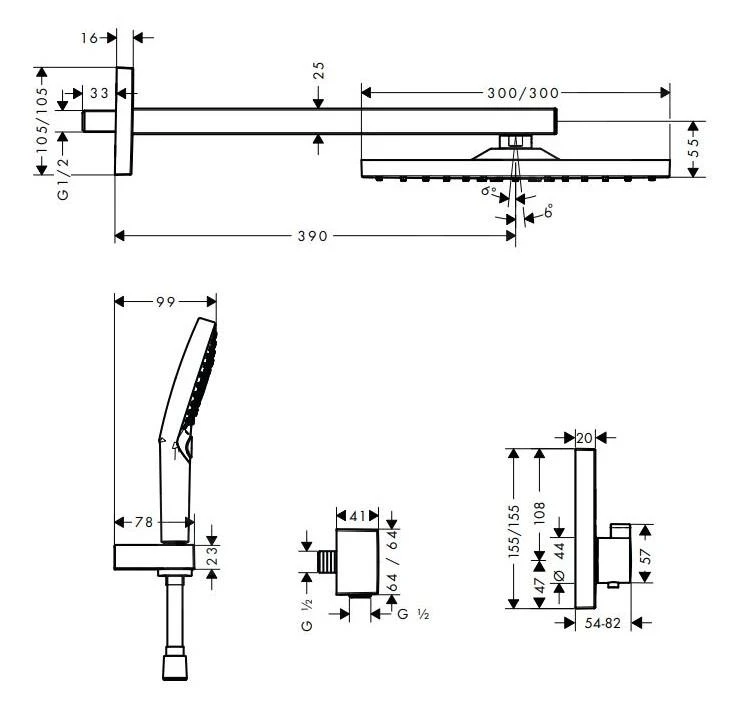 Hansgrohe Raindance E - Conjunto De Ducha 300 Con Termostato ShowerSelect Empotrado, Negro Mate 27939670 4 Hansgrohe Raindance E - Conjunto De Ducha 300 Con Termostato ShowerSelect Empotrado, Negro Mate 27939670 - Imagen 2