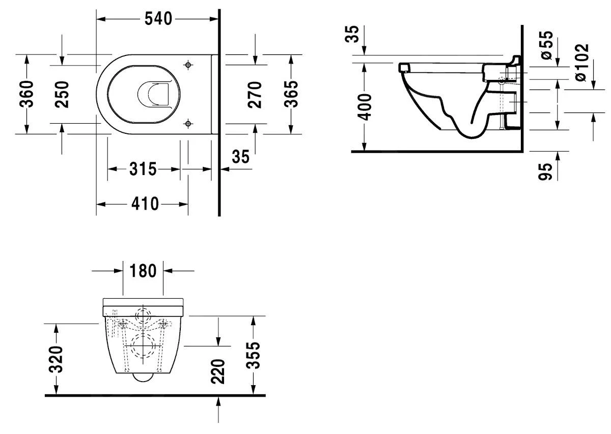 Duravit Starck 3 - Inodoro Suspendido, Asiento Softclose, Blanco Alpino 42250900A1 4 Duravit Starck 3 - Inodoro Suspendido, Asiento Softclose, Blanco Alpino 42250900A1 - Imagen 2
