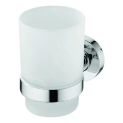 Ideal Standard IOM - Vaso Para Cepillo Y Pasta De Dientes Con Soporte, Cristal Satinado/cromo A9120AA