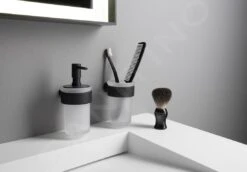 Sapho Accesorios De Baño Gedy - Dispensador De Jabón Con Soporte, Negro Mate/cristal Satinado PI8114 -Baño Suministros Tienda ca59f435b237fd9553454dce