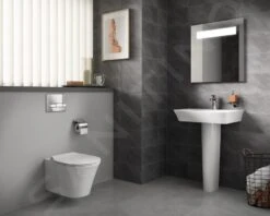 Ideal Standard ProSys - Conjunto De Módulo De Instalación Empotrado, Inodoro Y Asiento Connect Air, Pulsador Oleas M2, Aquablade, SoftClose, Cromo ProSys80M SP93 -Baño Suministros Tienda cd4e24485148f35375196190 1