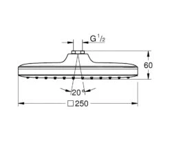 Grohe Vitalio Comfort - Rociador De Ducha 250x250 Mm, 9,5 L/min, 1 Chorro, Cromado 26695000 -Baño Suministros Tienda d02164b3b34da521c0ac761f