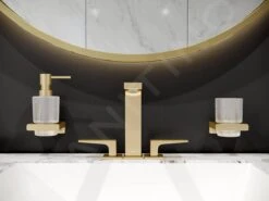 Hansgrohe AddStoris - Vaso Para Cepillos De Dientes Con Soporte, Cristal Mate/aspecto De Oro Pulido 41749990 -Baño Suministros Tienda d1d015017bcd64f3beaaa0c0