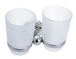 Novaservis Metalia 1 - Soporte Doble Con Vasos, Cromo/vidrio 6157,0