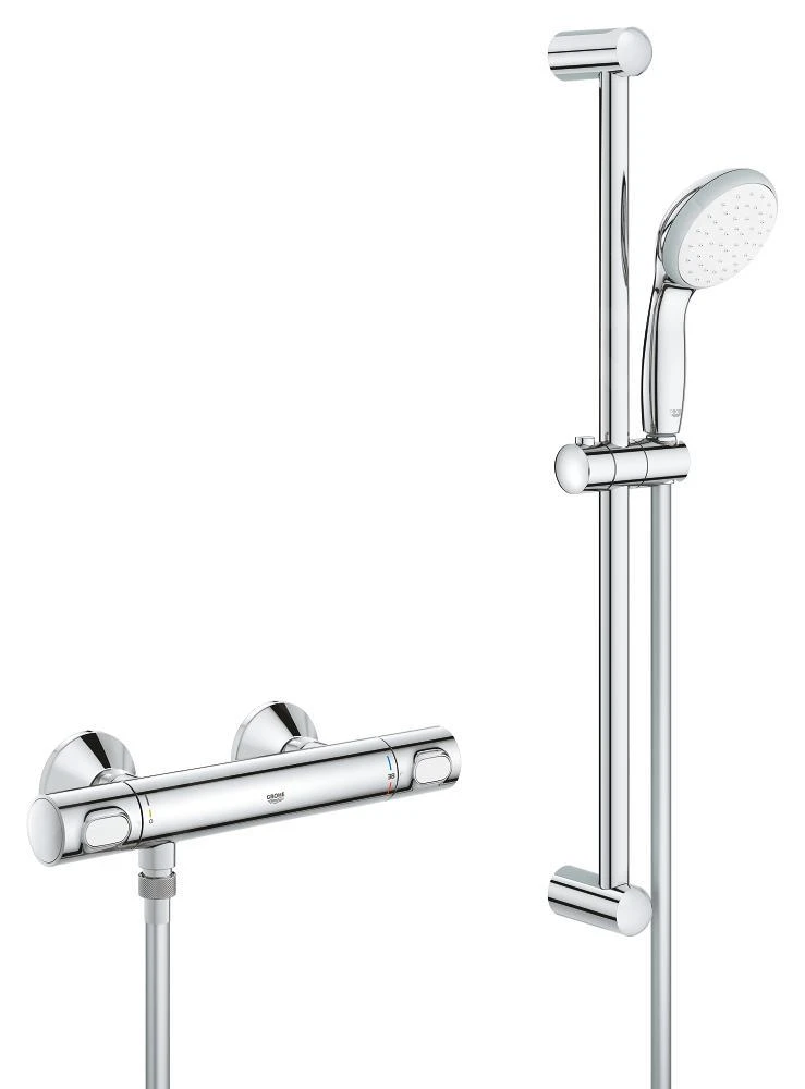 Grohe Precision Flow - Conjunto De Ducha Con Termostato De Pared, Con Barra 620 Mm, Cromo 34841000 3 Grohe Precision Flow - Conjunto De Ducha Con Termostato De Pared, Con Barra 620 Mm, Cromo 34841000