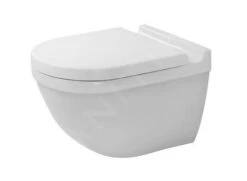 Duravit Starck 3 - Inodoro Suspendido, Asiento Softclose, Rimless, Blanco Alpino 45270900A1