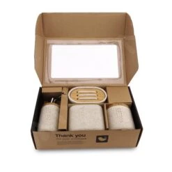 Nimco Kora - Juego De Accesorios De Baño 4 V 1, Beige Arena/bambú KO 24000SET-86 -Baño Suministros Tienda da9198394857d1f7825a9554