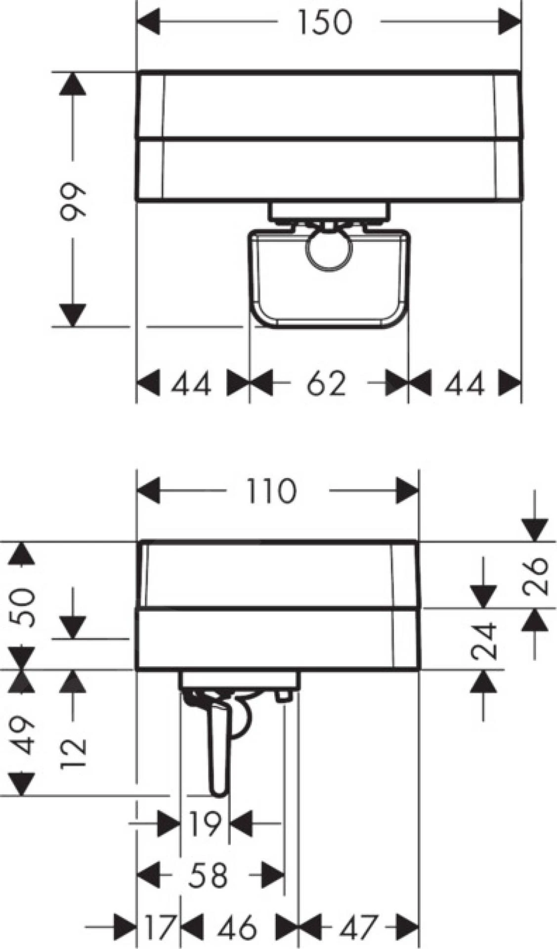 Axor Universal - Dispensador De Jabón Líquido Y Estante, Cromo 42819000 4 Axor Universal - Dispensador De Jabón Líquido Y Estante, Cromo 42819000 - Imagen 2