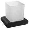 Sapho Flori - Vaso Con Soporte Para Cepillos De Dientes, Vidrio Opalino/negro Mate RF004/15