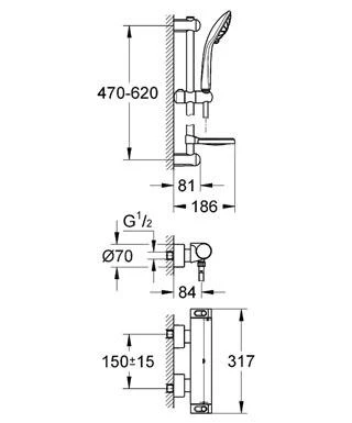 Grohe Grohtherm 2000 - Grifo Termostático De Ducha, Conjunto De Ducha 600 Mm, Cromo 34195001 4 Grohe Grohtherm 2000 - Grifo Termostático De Ducha, Conjunto De Ducha 600 Mm, Cromo 34195001 - Imagen 2