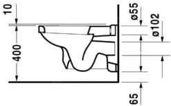 Duravit 1930 - Inodoro Suspendido, Blanco 0182090000 -Baño Suministros Tienda e4c8548aa7c5e460aab2f597