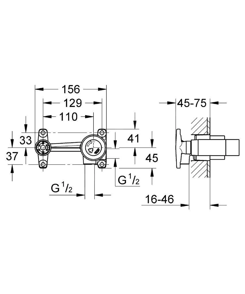 Grohe Cuerpos De Montaje - Cuerpo De Montaje Empotrado Para Grifo 33769000 4 Grohe Cuerpos De Montaje - Cuerpo De Montaje Empotrado Para Grifo 33769000 - Imagen 2