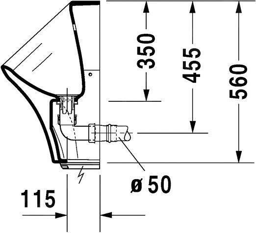 Duravit DuraStyle - Urinario, Control Electrónico, Entrada De Agua Posterior, Rimless, Con WonderGliss, Blanco 28063100001 5 Duravit DuraStyle - Urinario, Control Electrónico, Entrada De Agua Posterior, Rimless, Con WonderGliss, Blanco 28063100001 - Imagen 3