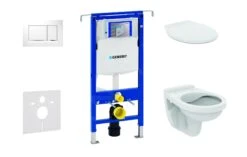 Geberit Duofix - Conjunto De Módulo De Instalación, Inodoro Alpha Con Asiento, Pulsador De Descarga Sigma01, Blanco/cromo 111.355.00.5 NR5