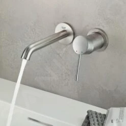 Grohe Essence - Grifo De Lavabo Empotrado M, Instalación 2 Orificios, Supersteel 19408DC1 -Baño Suministros Tienda f276ac3f672b28a644bb3a5f