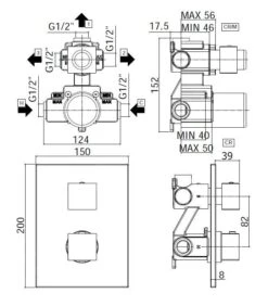 Paffoni Level - Grifo Empotrado Termostático De Ducha Para 3 Dispositivos, Con Cuerpo De Montaje, Cromo LEQ519CR -Baño Suministros Tienda f4283b0dcba832a035e32844